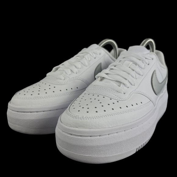 Nike Court Vision Alta Ltr White Silver Shoes DM0113-101 Women's Size 9 - Picture 6 of 9